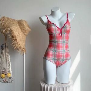 Plaid One-Piece Swimsuit